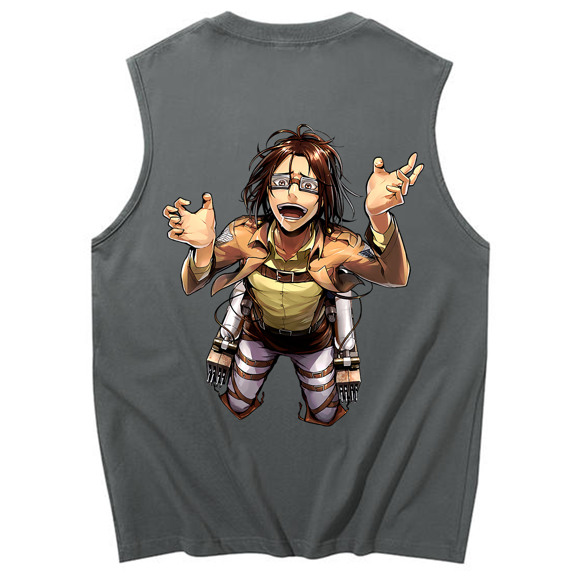 （画像用） 進撃の巨人 ハンジ·ゾエ Attack on Titan Hanji Zoe コットン100％タンクトップ（背面プリント）